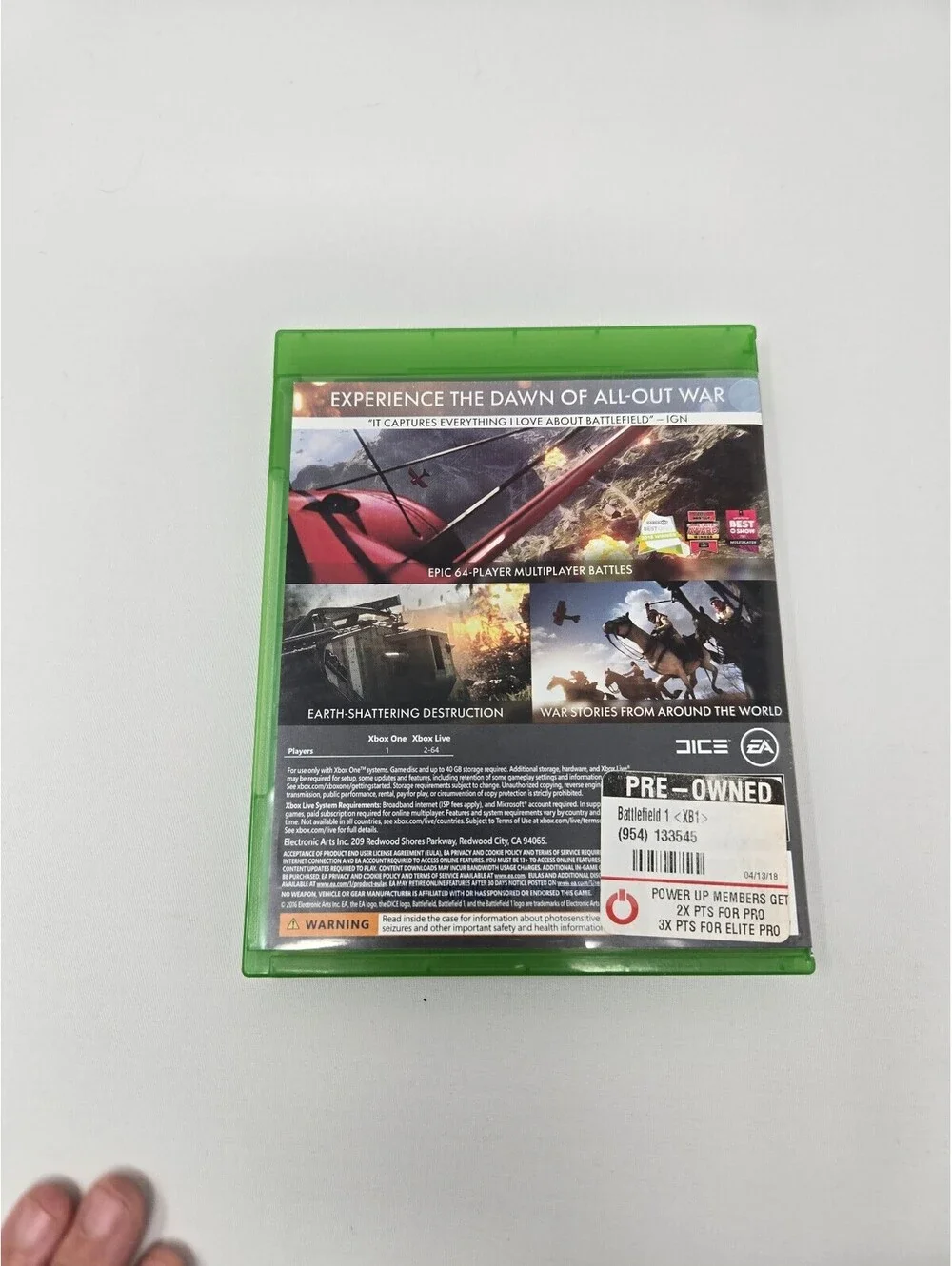 Battlefield 1 for the Xbox One